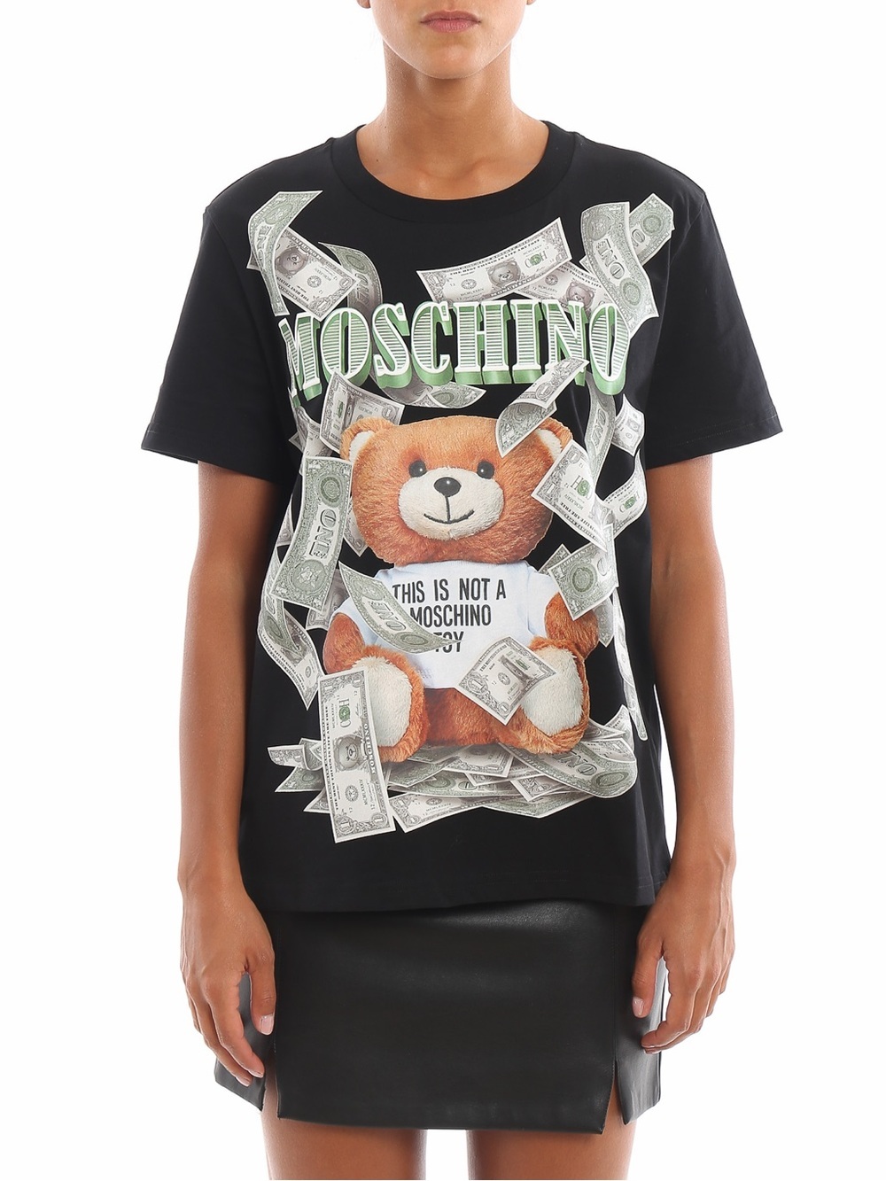 Moschino Couture Teddybear and Dollar bills Tshirt, unisex, size S Men's/M Women